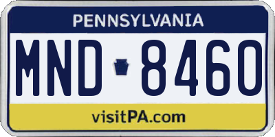 PA license plate MND8460
