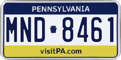 PA license plate MND8461