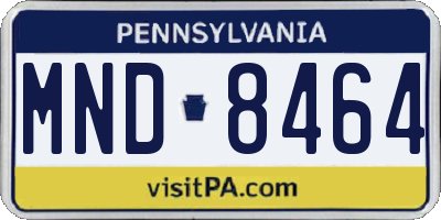 PA license plate MND8464
