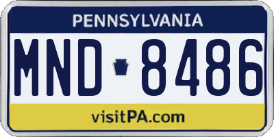 PA license plate MND8486