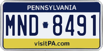 PA license plate MND8491