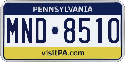 PA license plate MND8510