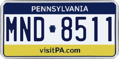 PA license plate MND8511