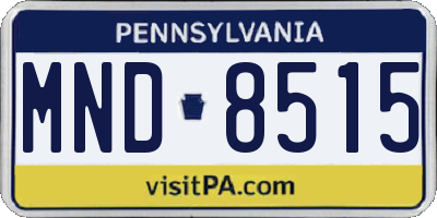 PA license plate MND8515