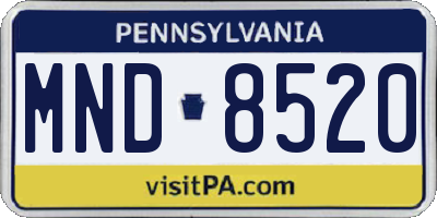 PA license plate MND8520
