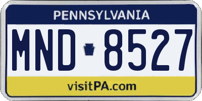 PA license plate MND8527