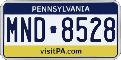 PA license plate MND8528