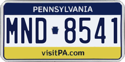 PA license plate MND8541