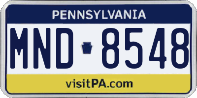 PA license plate MND8548