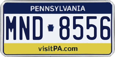 PA license plate MND8556