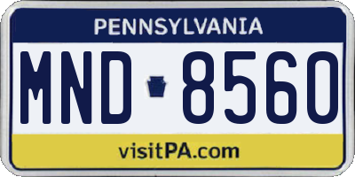 PA license plate MND8560