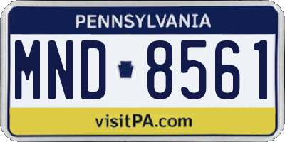 PA license plate MND8561
