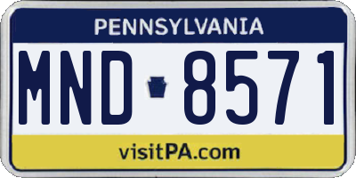 PA license plate MND8571