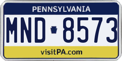 PA license plate MND8573