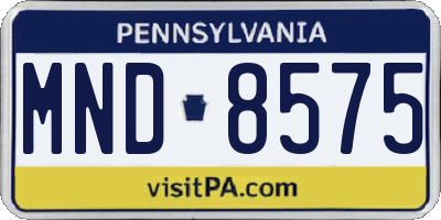 PA license plate MND8575