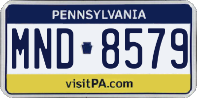PA license plate MND8579