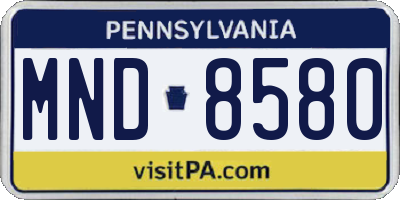 PA license plate MND8580