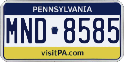 PA license plate MND8585