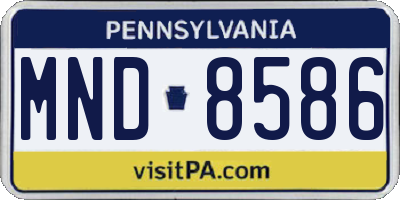 PA license plate MND8586