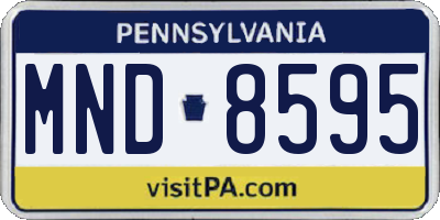 PA license plate MND8595