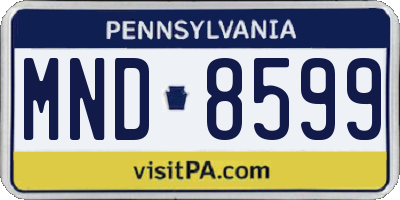 PA license plate MND8599