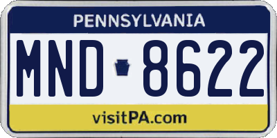 PA license plate MND8622