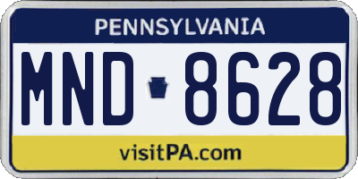 PA license plate MND8628