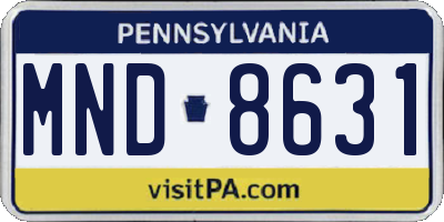 PA license plate MND8631