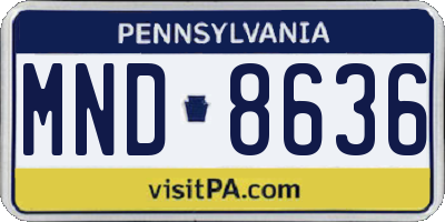 PA license plate MND8636