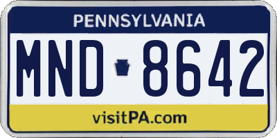 PA license plate MND8642