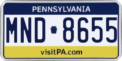 PA license plate MND8655