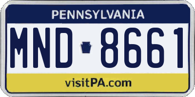 PA license plate MND8661