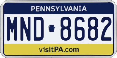 PA license plate MND8682