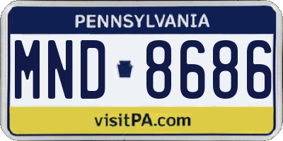 PA license plate MND8686
