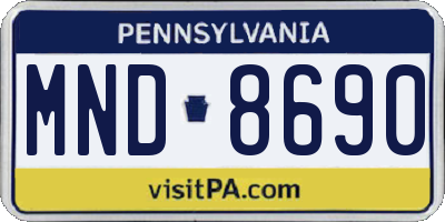 PA license plate MND8690
