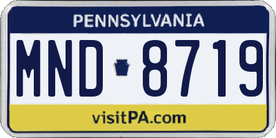 PA license plate MND8719