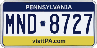 PA license plate MND8727