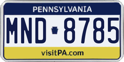 PA license plate MND8785