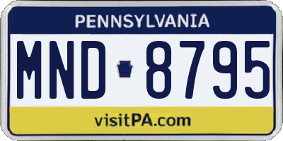 PA license plate MND8795