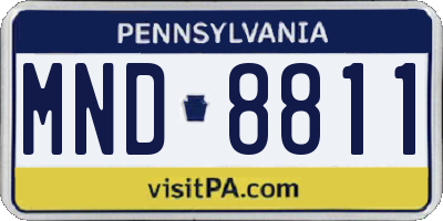 PA license plate MND8811