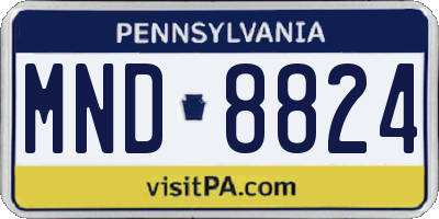 PA license plate MND8824