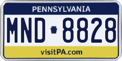PA license plate MND8828
