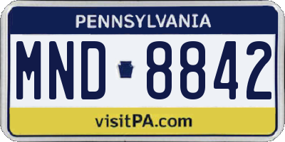 PA license plate MND8842