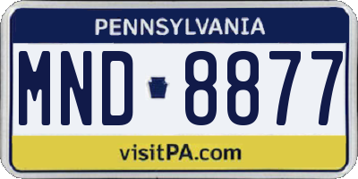 PA license plate MND8877