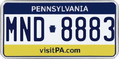 PA license plate MND8883