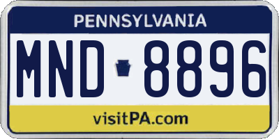 PA license plate MND8896