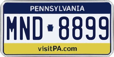 PA license plate MND8899