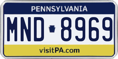 PA license plate MND8969