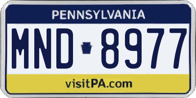 PA license plate MND8977