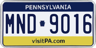PA license plate MND9016